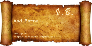 Vad Barna névjegykártya